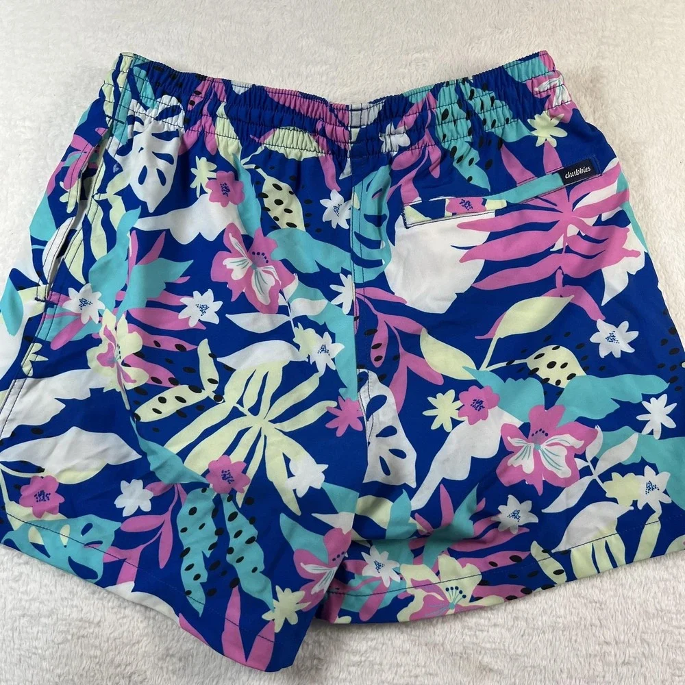 Chubbies Swim Trunks Shorts Mens Small Multicolor 5.5 Inseam Floral Tropical